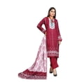 thumbnail image 1 of Pakistani Lawn Salwar Kameez Indian Dresses for Women Ready to Wear Printed(3X-Large, Burgundy), 1 of 1