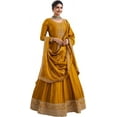 thumbnail image 1 of Pakistani Party Wear Anarkali Gown Suits Indian Designer Shalwar Kameez Outfits ( Yellow, M - 40 ), 1 of 4