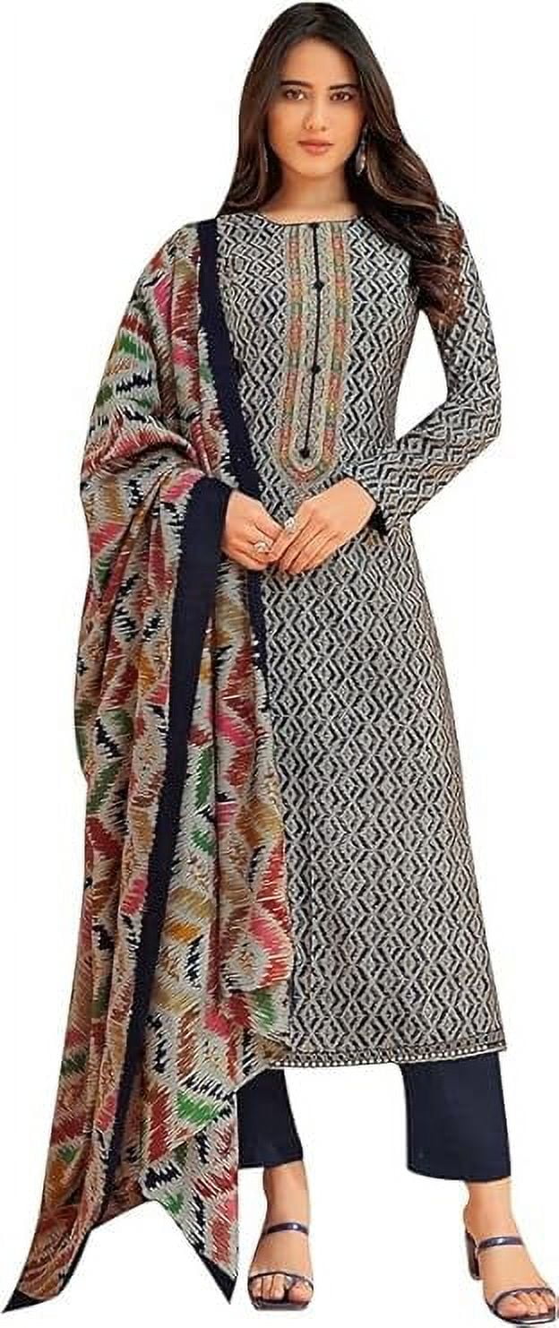 Pakistani Stylish Women's Wear Salwar Kameez Suits Indian Designer Stitched Dress ( Blue, 5XL - 52 )