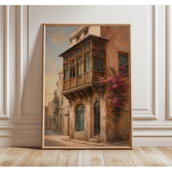 Pakistani Wall Art Old Karachi Balcony Heritage Street Artwork Pakistan City Wall Decor, Unframed Paper Print