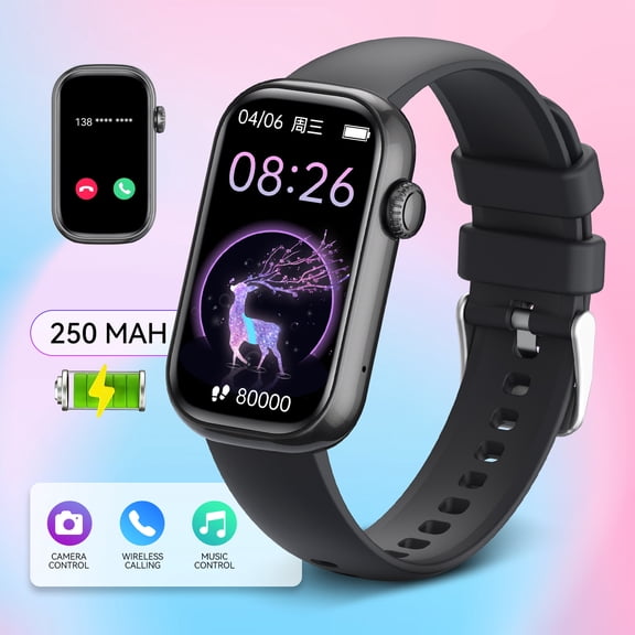 Pakrys QS50 Smart Watch for Women with 1.47” Full Touch Screen Smartwatch with Bluetooth Call 100+ Sports Modes Fitness Tracker with IP68 Waterproof for iOS Android