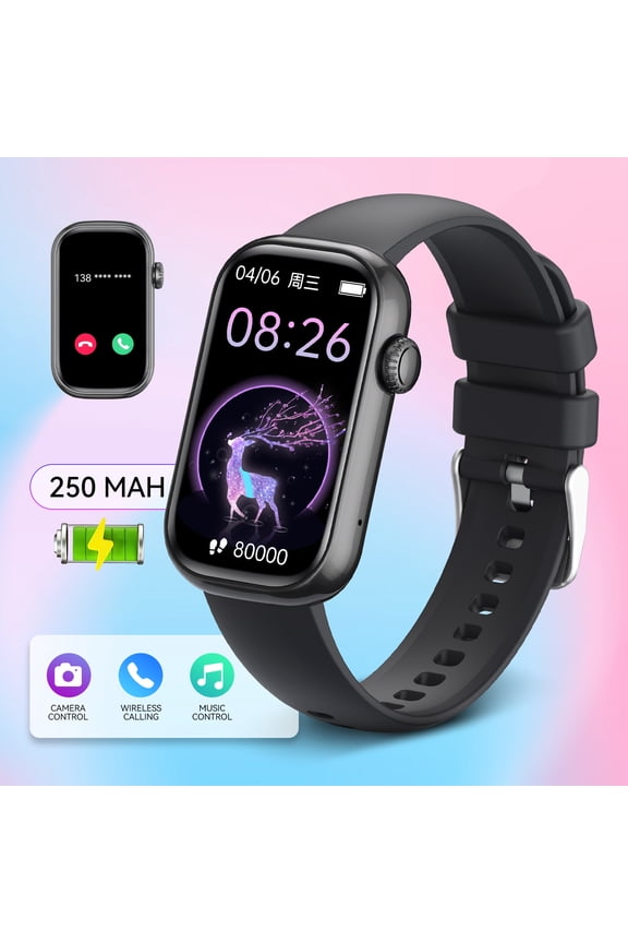 QS50 Smart Watch for Women with 1.47” Full Touch Screen Smartwatch with Bluetooth Call 100+ Sports Modes Fitness Tracker with IP68 Waterproof for iOS Android