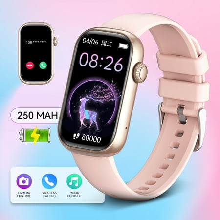 Pakrys QS50 Smart Watch for Women with 1.47” Full Touch Screen Smartwatch with Bluetooth Call 100+ Sports Modes Fitness Tracker with IP68 Waterproof for iOS Android
