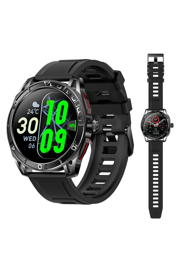 Smart Watch for Men AMOLED Always on Outdoor Tactical, 1.43 Big Screen IP68 Waterproof Fitness Watch with Heart Rate Sleep Tracker Rugged Bluetooth Smartwatch for iOS Android