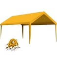 thumbnail image 1 of Pakunoda 10' X 20' Carport Canopy Replacement Cover, Portable Car Garage Shelter Party Top Tent with 34PC Ball Bungees, Yellow (Only Cover, Frame Not Included), 1 of 8