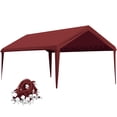 thumbnail image 1 of Pakunoda 12' X 20' Carport Canopy Replacement Cover, Portable Car Garage Shelter Party Top Tent with 34PC Ball Bungees, Burgundy (Only Cover, Frame Not Included), 1 of 8