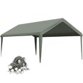 thumbnail image 1 of Pakunoda 12' X 20' Carport Canopy Replacement Cover, Portable Car Garage Shelter Party Top Tent with 34PC Ball Bungees, Light Grey (Only Cover, Frame Not Included), 1 of 8