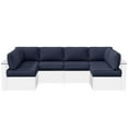 thumbnail image 1 of Pakunoda 14 Pieces Outdoor Replacement Cushions, 5” High-Density Foam Sectional Cushions Couch, 6 Seat Patio Conversation Sets for Rattan Wicker, Liner&Cover, Navy Blue, 1 of 7