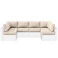 thumbnail image 1 of Pakunoda 14 Pieces Outdoor Replacement Cushions, 5” High-Density Foam Sectional Cushions Couch, 6 Seat Patio Conversation Sets for Rattan Wicker, Liner&Cover, Cream, 1 of 7
