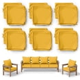 thumbnail image 1 of Pakunoda 19" x 19" Outdoor Deep Seat Cushion Replacement Slipcovers, 6 Set of Waterproof Patio Furniture Cushion Covers, Outdoor Cushion Covers with Zipper for Patio Furniture, Yellow, 1 of 7