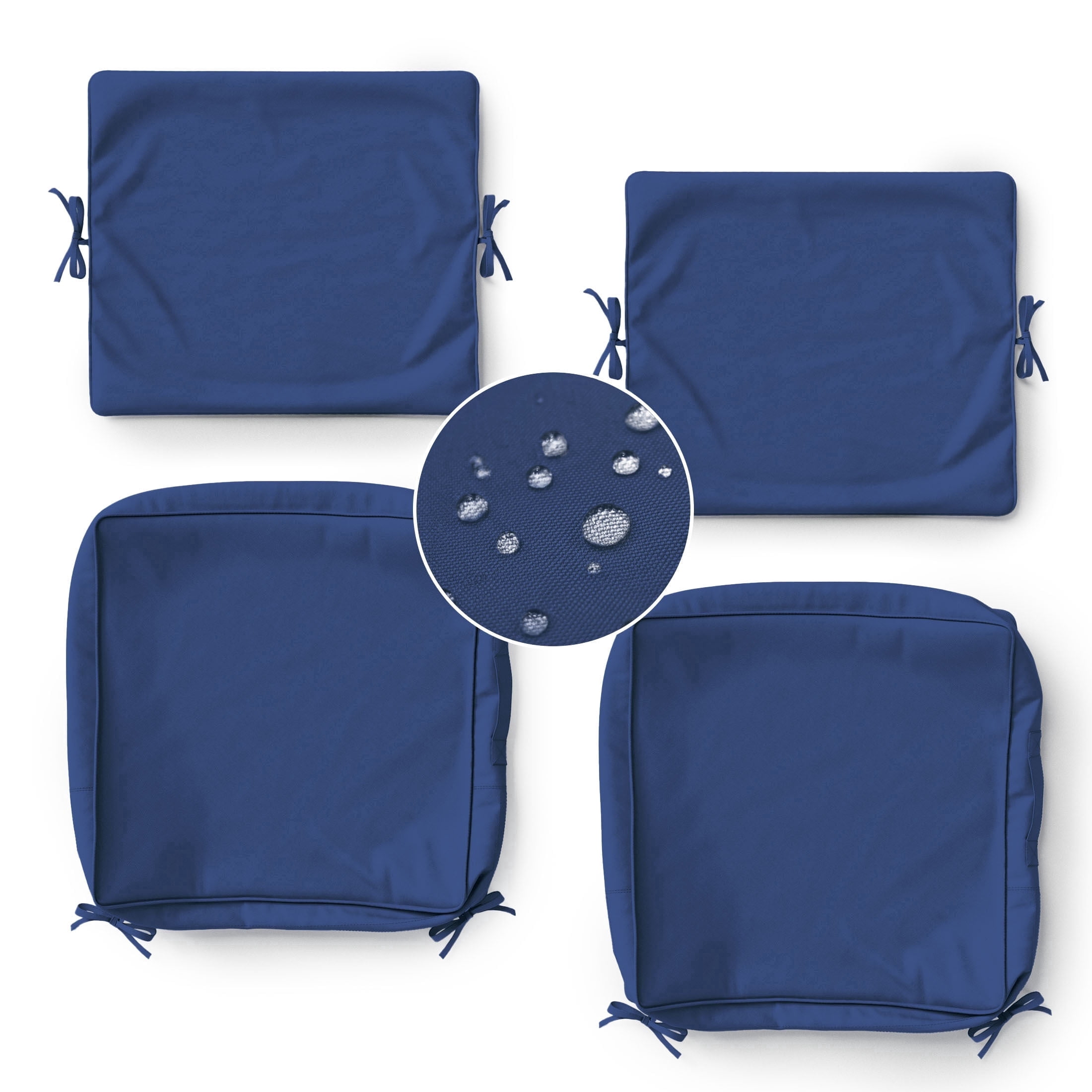 Pakunoda 19" x 19" Patio Furniture Cushion Covers, 2 Set of Waterproof Outdoor Deep Seat Cushion Replacement Slipcovers, Outdoor Cushion Covers with Zipper for Patio Furniture, Blue