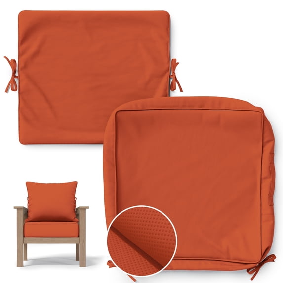 Pakunoda 19" x 19" Patio Furniture Cushion Covers, Waterproof Outdoor Deep Seat Cushion Replacement Slipcovers, Outdoor Cushion Covers with Zipper for Patio Furniture, Orange