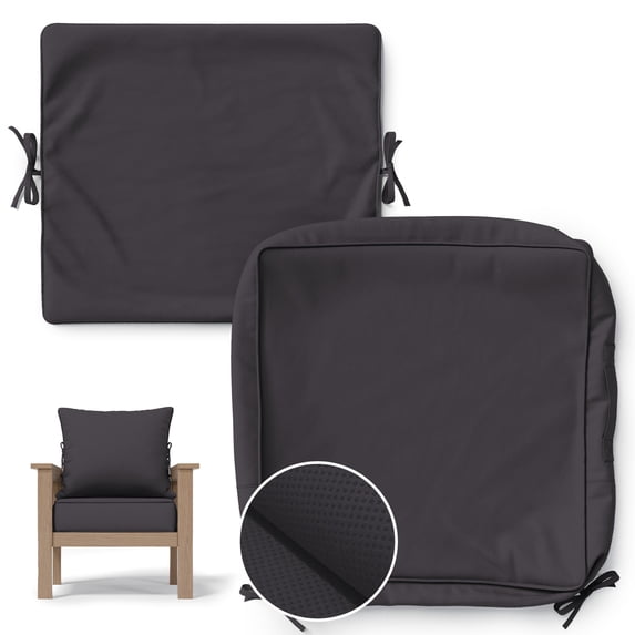 Pakunoda 19" x 19" Patio Furniture Cushion Covers, Waterproof Outdoor Deep Seat Cushion Replacement Slipcovers, Outdoor Cushion Covers with Zipper for Patio Furniture, Grey