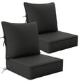 thumbnail image 1 of Pakunoda 2 Set of Outdoor Deep Seat Cushion with Backrest, 24" x 24" x 6.5" Waterproof Patio Chair Replacement Cushion for Sofa Couch, Black, 1 of 8