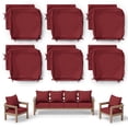 thumbnail image 1 of Pakunoda 22" X 24" Outdoor Deep Seat Cushion Replacement Slipcovers, 6 Set of Waterproof Patio Furniture Cushion Covers, Outdoor Cushion Covers with Zipper for Patio Furniture, Burgundy, 1 of 7