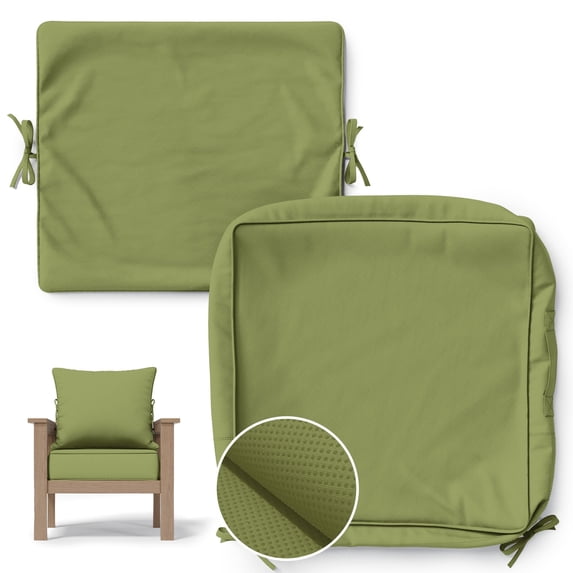 Pakunoda 22" X 24" Patio Furniture Cushion Covers, Waterproof Outdoor Deep Seat Cushion Replacement Slipcovers, Outdoor Cushion Covers with Zipper for Patio Furniture, Light Green