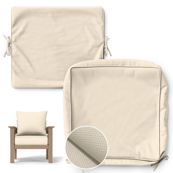 Pakunoda 22" X 24" Patio Furniture Cushion Covers, Waterproof Outdoor Deep Seat Cushion Replacement Slipcovers, Outdoor Cushion Covers with Zipper for Patio Furniture, Cream