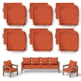 thumbnail image 1 of Pakunoda 24" X 24" Outdoor Deep Seat Cushion Replacement Slipcovers, 6 Set of Waterproof Patio Furniture Cushion Covers, Outdoor Cushion Covers with Zipper for Patio Furniture, Orange, 1 of 7