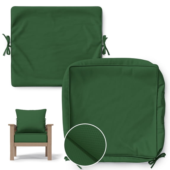 Pakunoda 24" X 24" Patio Furniture Cushion Covers, Waterproof Outdoor Deep Seat Cushion Replacement Slipcovers, Outdoor Cushion Covers with Zipper for Patio Furniture, Green