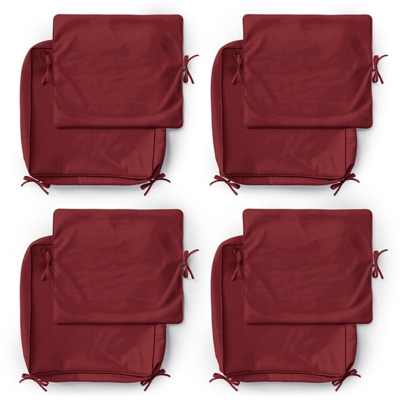 Pakunoda 4 Set of Waterproof Outdoor Deep Seat Cushion Replacement Slipcovers, 22" X 24" Patio Furniture Cushion Covers, Outdoor Cushion Covers with Zipper for Patio Furniture, Burgundy