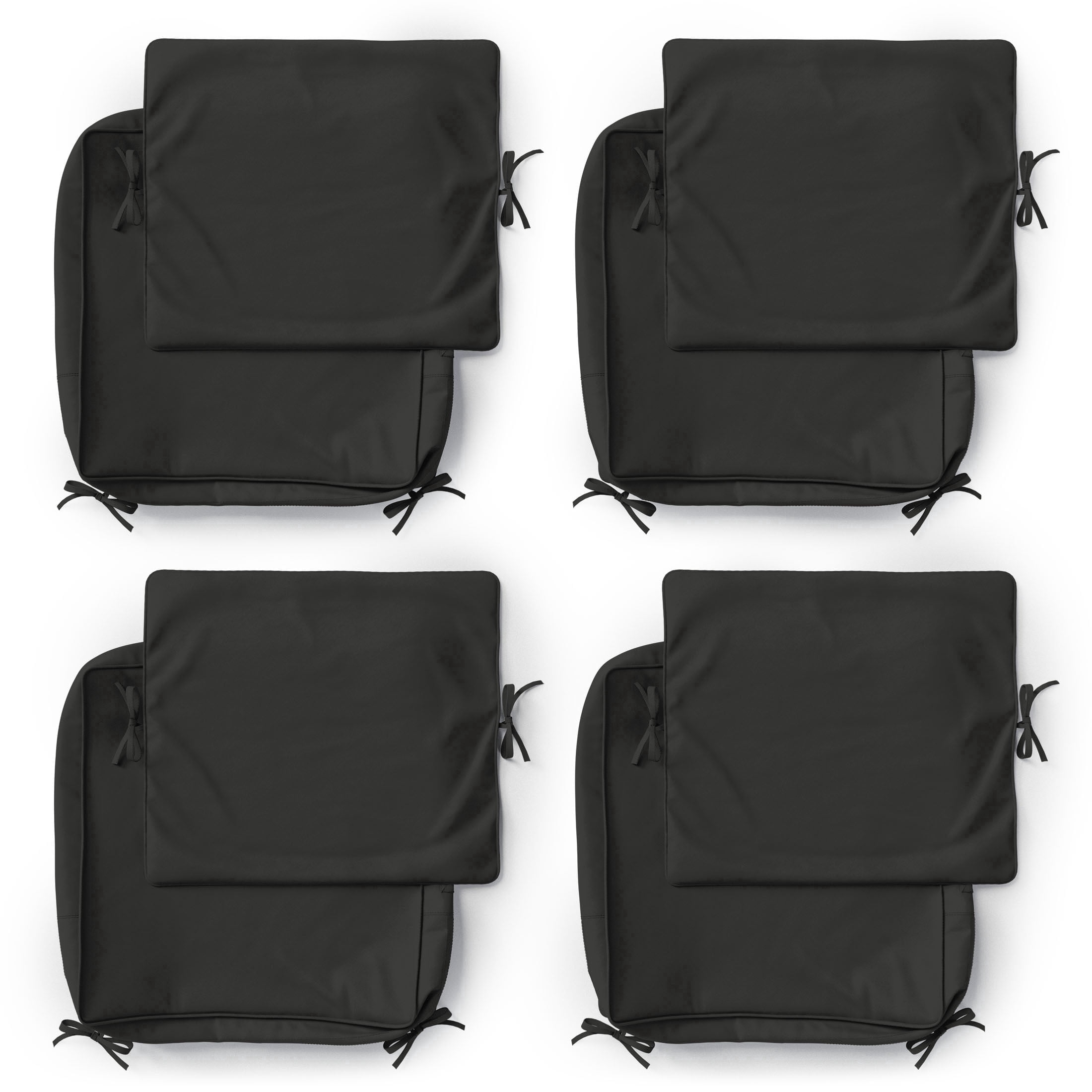 Pakunoda 4 Set of Waterproof Outdoor Deep Seat Cushion Replacement Slipcovers, 24" X 24" Patio Furniture Cushion Covers, Outdoor Cushion Covers with Zipper for Patio Furniture, Black