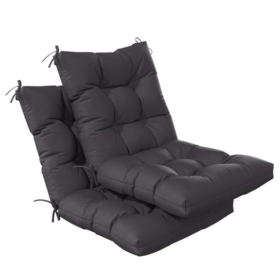 Pakunoda Chairs Cushions 42" X 21" Tufted Non Slip Pad Seat and Seatback 2 Set Cushion with Ties for Patio Outdoor & Indoor Rocking Chair, Grey
