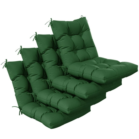 Pakunoda Chairs Cushions 42" X 21" Tufted Non Slip Pad Seat and Seatback 4 Set Cushion with Ties for Patio Outdoor & Indoor Rocking Chair, Green