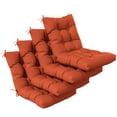 thumbnail image 1 of Pakunoda Chairs Cushions 42" X 21" Tufted Non Slip Pad Seat and Seatback 4 Set Cushion with Ties for Patio Outdoor & Indoor Rocking Chair, Orange, 1 of 6