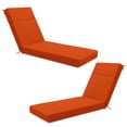 thumbnail image 1 of Pakunoda Chaise Lounge Cushions Set of 2, 72" x 21" x 4" Outdoor High-Density Foam Patio Furniture Lounger Replacement Cushions with Zipper Ties Water-Resistant for Pool, Orange, 1 of 7