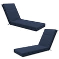 thumbnail image 1 of Pakunoda Chaise Lounge Cushions Set of 2, 72" x 21" x 4" Outdoor High-Density Foam Patio Furniture Lounger Replacement Cushions with Zipper Ties Water-Resistant for Pool, Navy Blue, 1 of 7