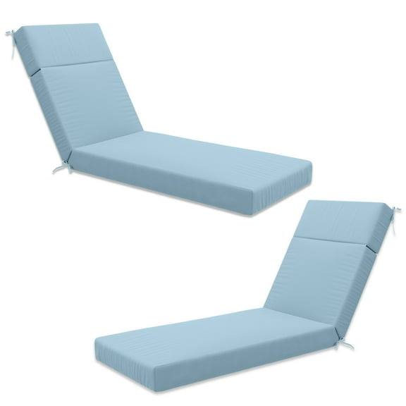 Pakunoda Chaise Lounge Cushions Set of 2, 80" x 26" x 4" Outdoor High-Density Foam Patio Furniture Lounger Replacement Cushions with Zipper Ties Water-Resistant for Pool, Sky Blue