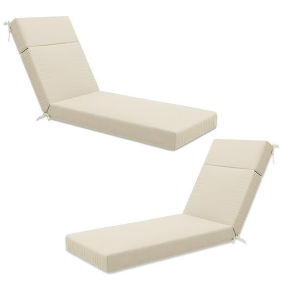 Pakunoda Chaise Lounge Cushions Set of 2, 80" x 26" x 4" Outdoor High-Density Foam Patio Furniture Lounger Replacement Cushions with Zipper Ties Water-Resistant for Pool, Cream