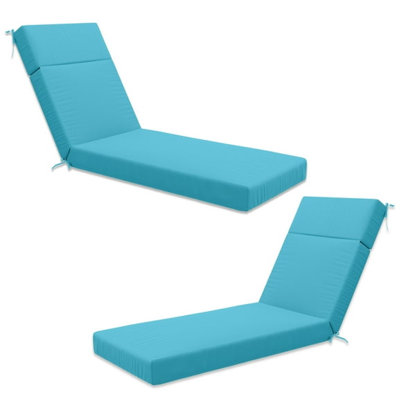 Pakunoda Chaise Lounge Cushions Set of 2, 80" x 26" x 4" Outdoor High-Density Foam Patio Furniture Lounger Replacement Cushions with Zipper Ties Water-Resistant for Pool, Lake Blue