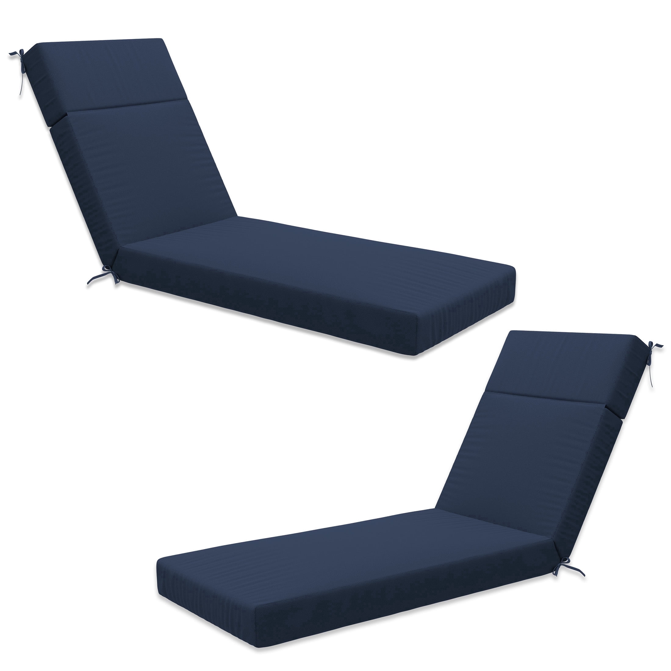 Pakunoda Chaise Lounge Cushions Set of 2, 80" x 26" x 4" Outdoor High-Density Foam Patio Furniture Lounger Replacement Cushions with Zipper Ties Water-Resistant for Pool, Navy Blue