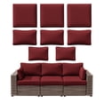 thumbnail image 1 of Pakunoda 8Pcs Cushion Covers for Outdoor Furniture, Waterproof Patio Cushion Covers Replacement Slipcovers with Zipper, Washable Reusable Outdoor Cushion Covers Burgundy, Covers Only, 1 of 7