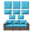 thumbnail image 1 of Pakunoda 8Pcs Cushion Covers for Outdoor Furniture, Waterproof Patio Cushion Covers Replacement Slipcovers with Zipper, Washable Reusable Outdoor Cushion Covers Lake Blue, Covers Only, 1 of 7