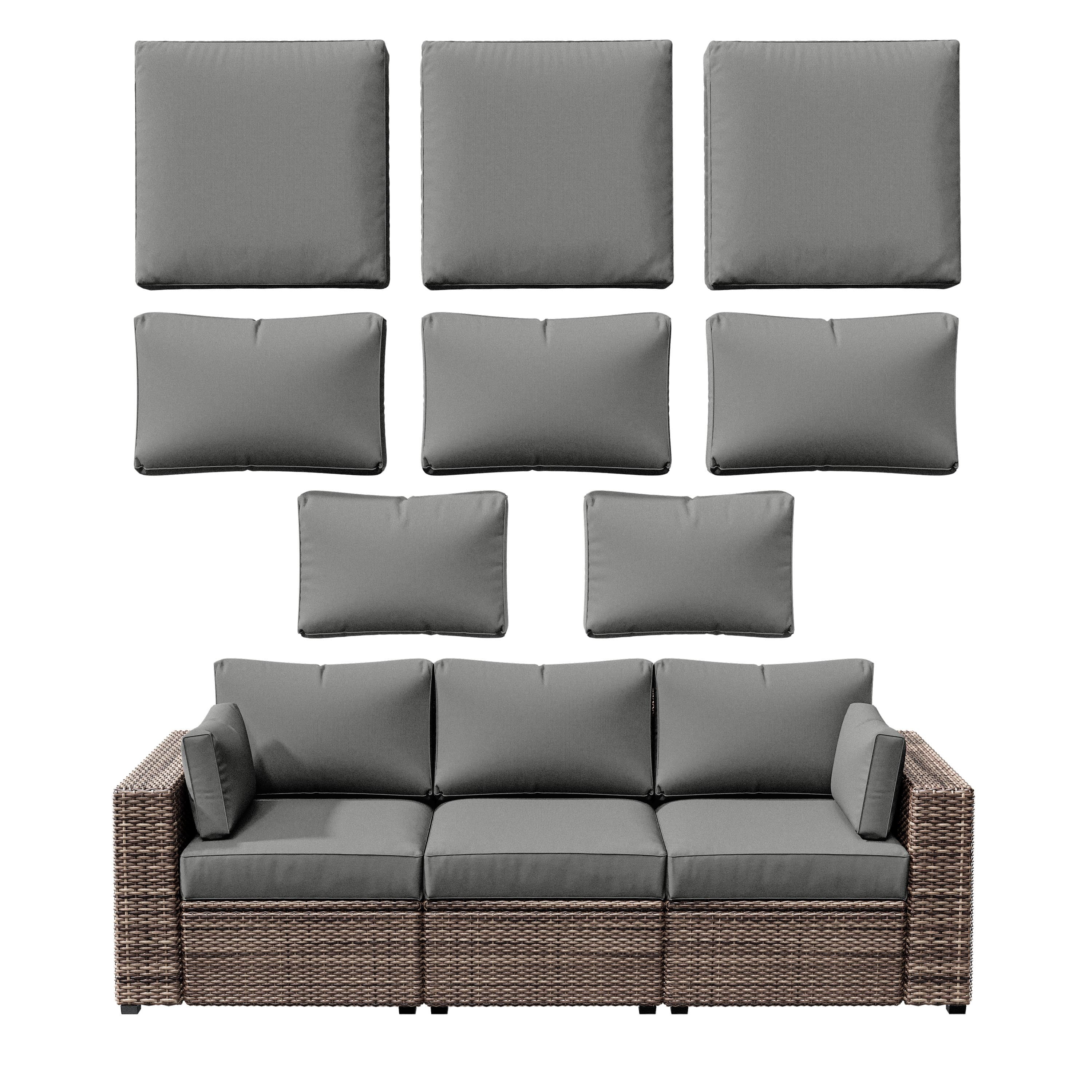 Pakunoda 8Pcs Cushion Covers for Outdoor Furniture, Waterproof Patio ...