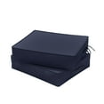 thumbnail image 1 of Pakunoda Outdoor Chair Cushions 18.5 X 16 X 4 Inch, 2-Piece Patio Seat Pad Cushions, Waterproof Outdoor Seat Cushions Square Corner with Handle and Ties, Navy Blue, 1 of 7