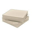 thumbnail image 1 of Pakunoda Outdoor Chair Cushions 24 X 24 X 5 Inch, 2-Piece Patio Seat Pad Cushions, Waterproof Outdoor Seat Cushions Square Corner with Handle and Ties, Cream, 1 of 7