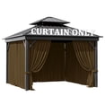 thumbnail image 1 of Pakunoda 10' X 6.5' Gazebo Universal Replacement Privacy 4-Panel Curtains, Waterproof Outdoor Curtains Chococlate Sidewall with Zipper for Patio Garden Backyard 10' X 10' Gazebo, Curtain Only, 1 of 8