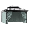 thumbnail image 1 of Pakunoda 11' X 6.5' Gazebo Universal Replacement Privacy 4-Panel Curtains, Waterproof Outdoor Curtains Calcite Blue Sidewall with Zipper for Patio Garden Backyard 10' X 12' Gazebo, Curtain Only, 1 of 8