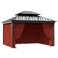thumbnail image 1 of Pakunoda 11' X 6.5' Gazebo Universal Replacement Privacy 4-Panel Curtains, Waterproof Outdoor Curtains Terrared Sidewall with Zipper for Patio Garden Backyard 10' X 12' Gazebo, Curtain Only, 1 of 8