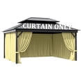 thumbnail image 1 of Pakunoda 13' X 6.5' Gazebo Universal Replacement Privacy 4-Panel Curtains, Waterproof Outdoor Curtains Light Yellow Sidewall with Zipper for Patio Garden Backyard 12' X 14' Gazebo, Curtain Only, 1 of 8