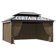thumbnail image 1 of Pakunoda 4 Panel 13' X 6.5' Outdoor Curtains for 12' X 14' Gazebo, Waterproof Outdoor Privacy Curtain Panel set of 4, Sand(Curtain Only), 1 of 8