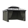 thumbnail image 1 of Pakunoda 4 Panel 12' X 6.5' Outdoor Curtains for 12' X 12' Gazebo, Waterproof Outdoor Privacy Curtain Panel set of 4, Gray(Curtain Only), 1 of 8