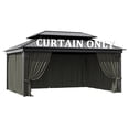 thumbnail image 1 of Pakunoda 14' X 6.5' Gazebo Universal Replacement Privacy 4-Panel Curtains, Waterproof Outdoor Curtains Grey Sidewall with Zipper for Patio 12' X 16' Gazebo Garden Backyard, Curtain Only, 1 of 8
