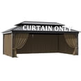 thumbnail image 1 of Pakunoda 16' X 6.5' Outdoor Curtains for 12' X 20' Gazebo, Waterproof Outdoor Privacy Curtain Panel set of 4, Sand(Curtain Only), 1 of 8