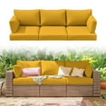 thumbnail image 1 of Pakunoda Outdoor Cushions Replacement, 8 Piece Sectional Cushion Fits 3-Seat, 4” Foam Deep Seat, for Patio Rattan Wicker Replacement Cushion, Liner&Cover, Yellow, 1 of 6