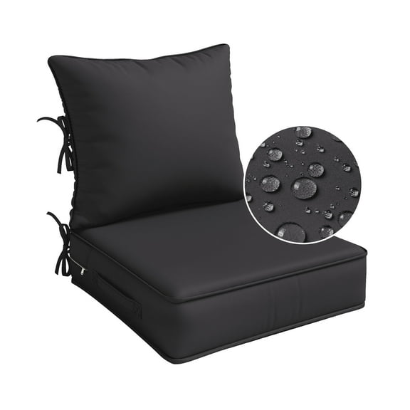 Pakunoda Outdoor Deep Seat Cushion Set for Patio Furniture, Waterproof & Fade Resistant, 19" L X 19" W X 4" H, Gray