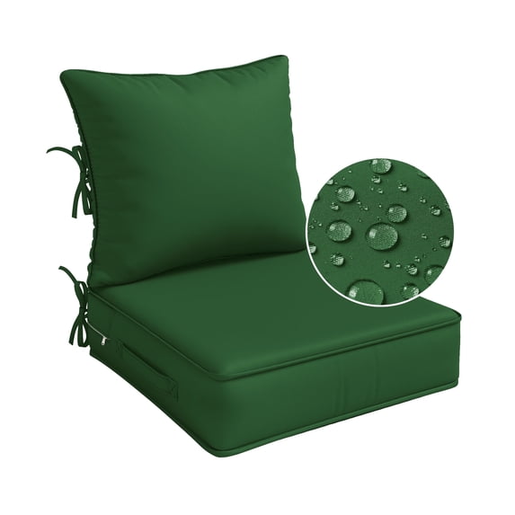 Kimunuk Outdoor Deep Seat Cushion Set for Patio Furniture, Splash-Proof & Fade Resistant, 19" L X 19" W X 4" H, Green